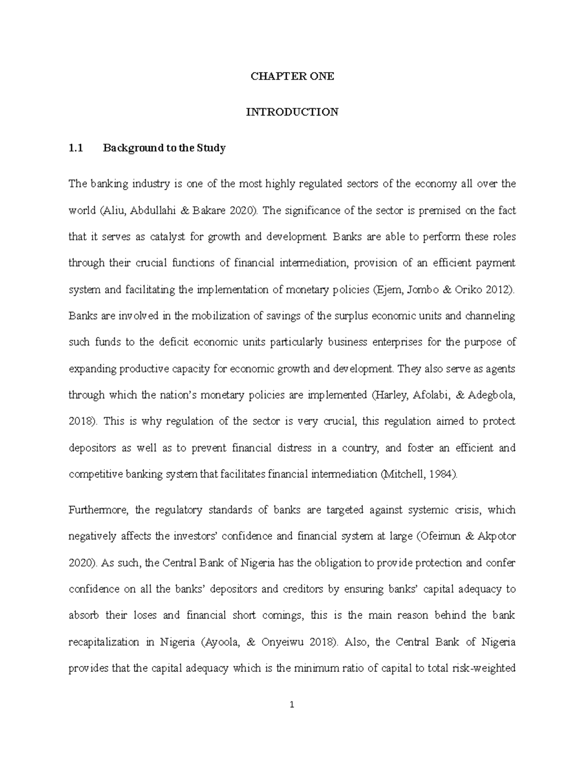 Glory Chapter 1 - LECTURE NOTE - CHAPTER ONE INTRODUCTION 1 Background ...
