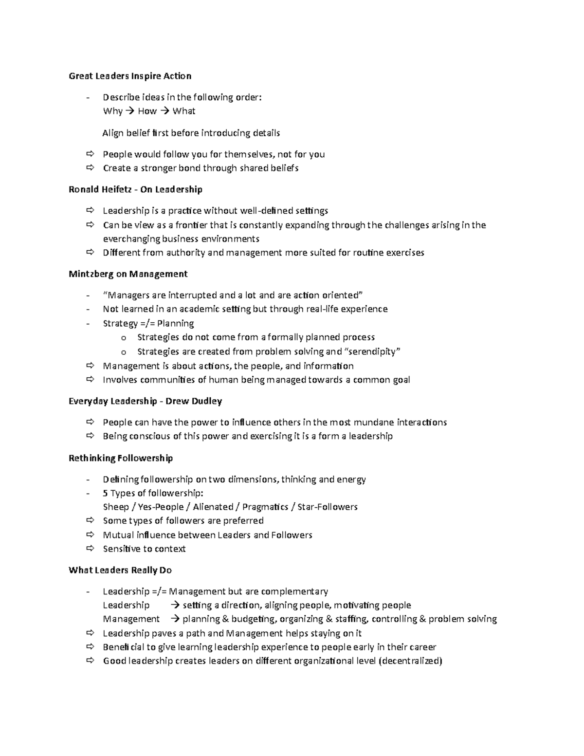 ICR 1 Cheat Sheet - Leadership ICQ Notes - Great Leaders Inspire Action ...