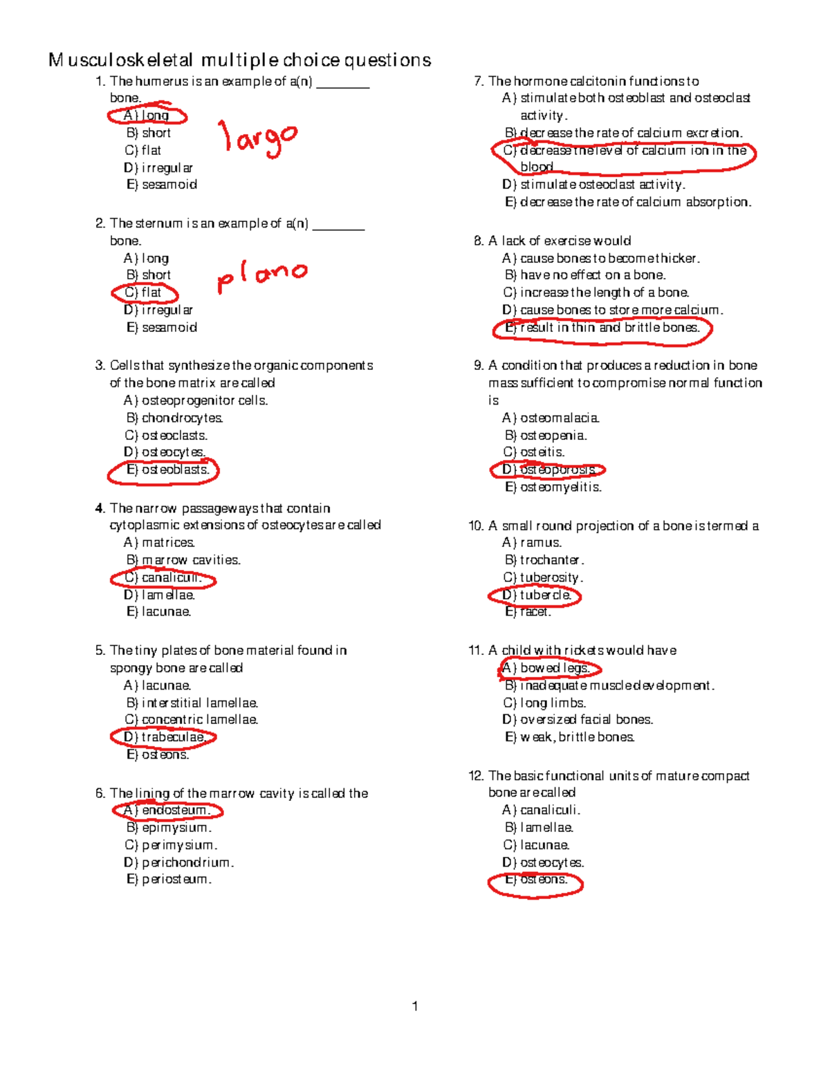 MSK multiple choice questions contestado - M u scul osk el et al m u l ...
