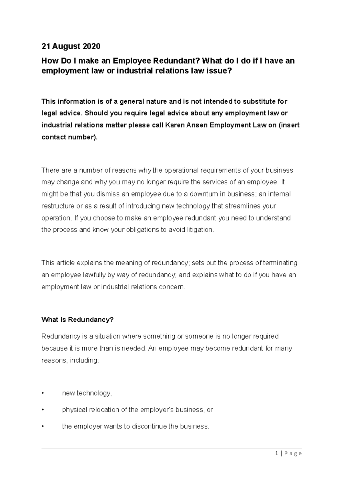 how-do-i-make-an-employee-redundant-should-you-require-legal-advice