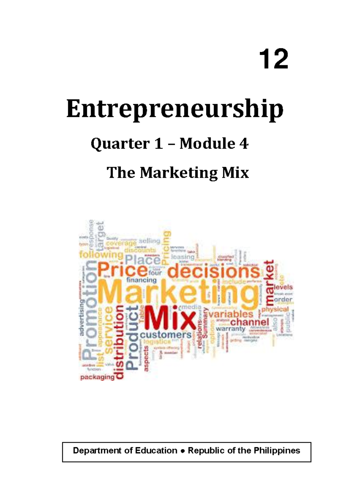 SHS Entrep Module 4 - Haha - 1 12 Entrepreneurship Quarter 1 – Module 4 ...