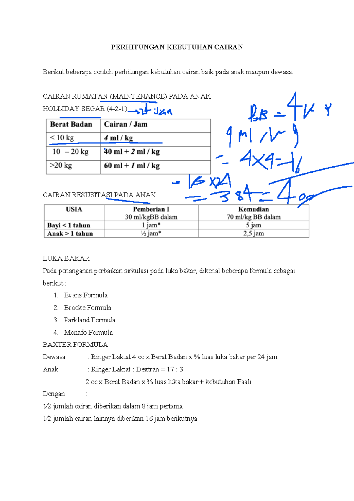 Cara Menghitung Kebutuhan Cairan PDF, Jangan Sampai Salah