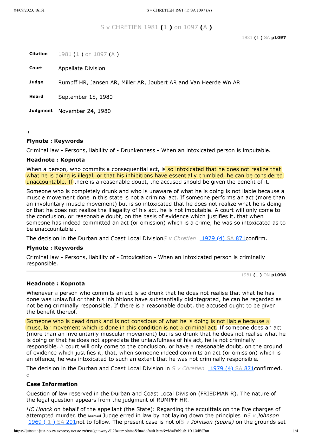 S v Chretien 1981 (1) SA 1097 (A) S v CHRETIEN 1981 ( 1 ) on 1097 (A