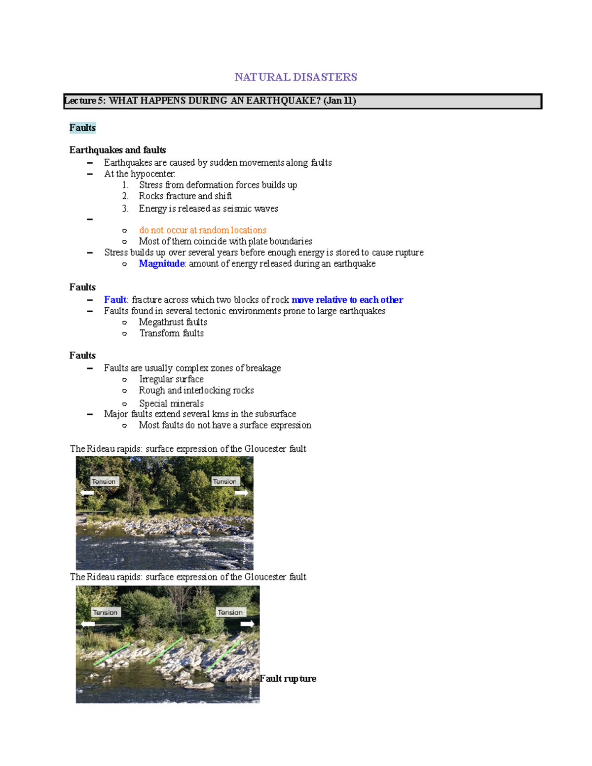 Lec 5&6 - Lecture notes 5-6 - NATURAL DISASTERS Lecture 5: WHAT HAPPENS ...