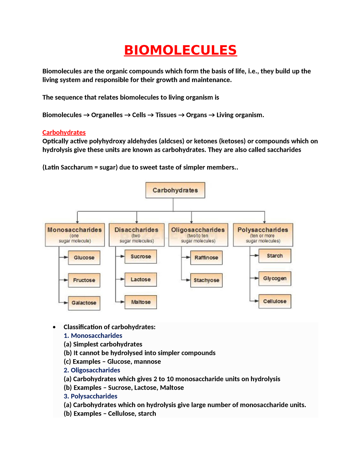 Biomolecules 12th - BIOMOLECULES Biomolecules are the organic compounds ...