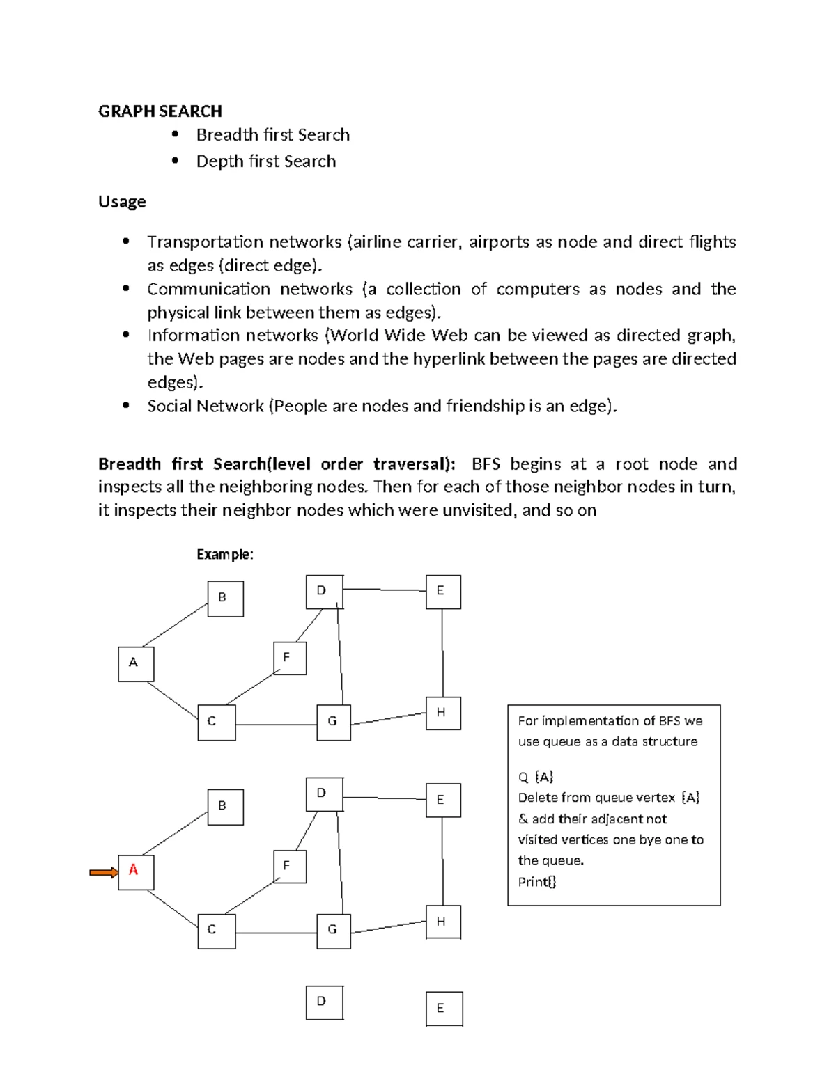 Program for traversing a graph through BFS and DFS - Adjacency matrix\n ...