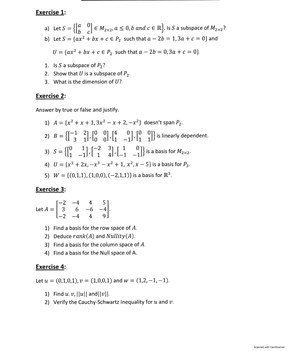 Math 204 vectors and matrices, final exam 2022 practice with answers ...
