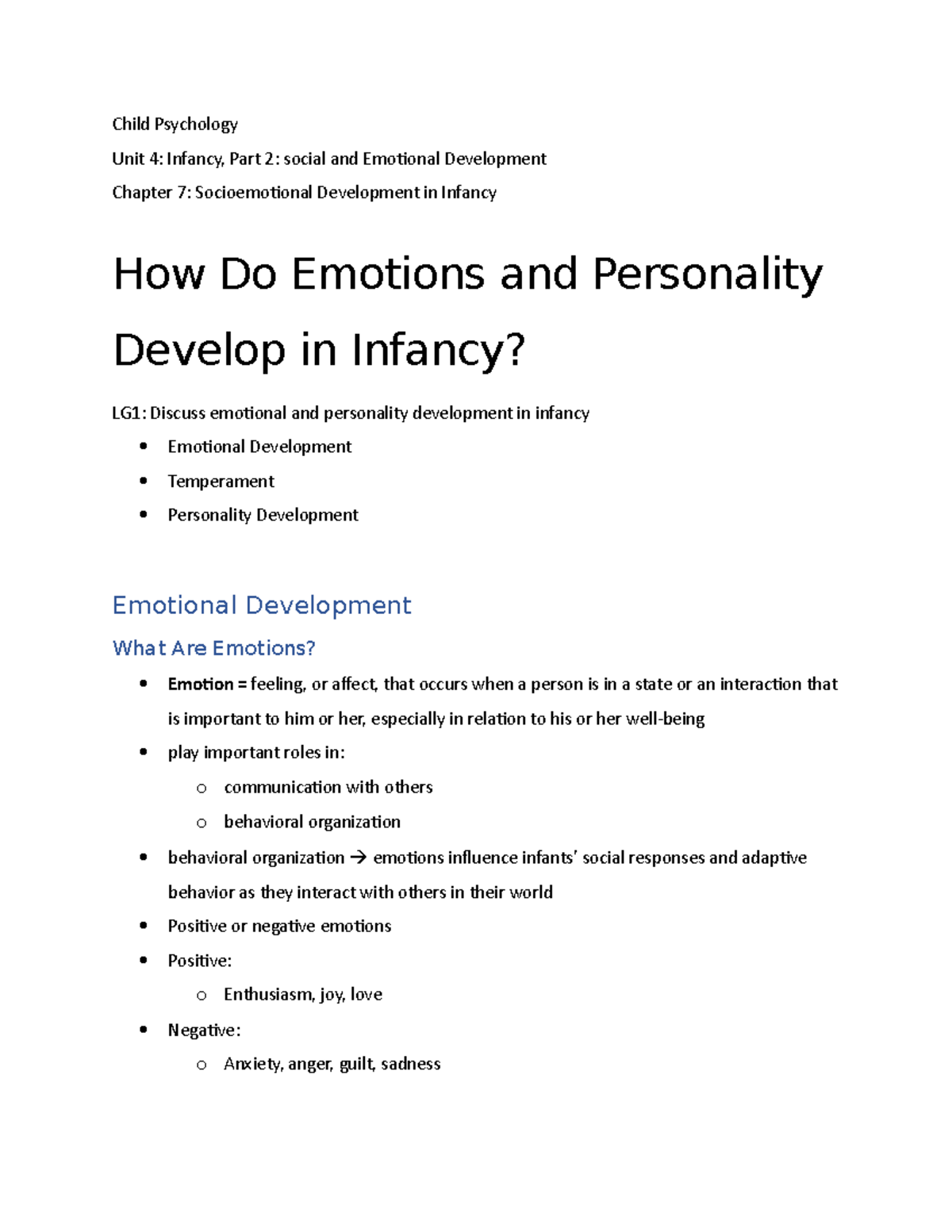 Unit 4 chapter 7 Part 13 Child Psychology Unit 4 Infancy, Part 2