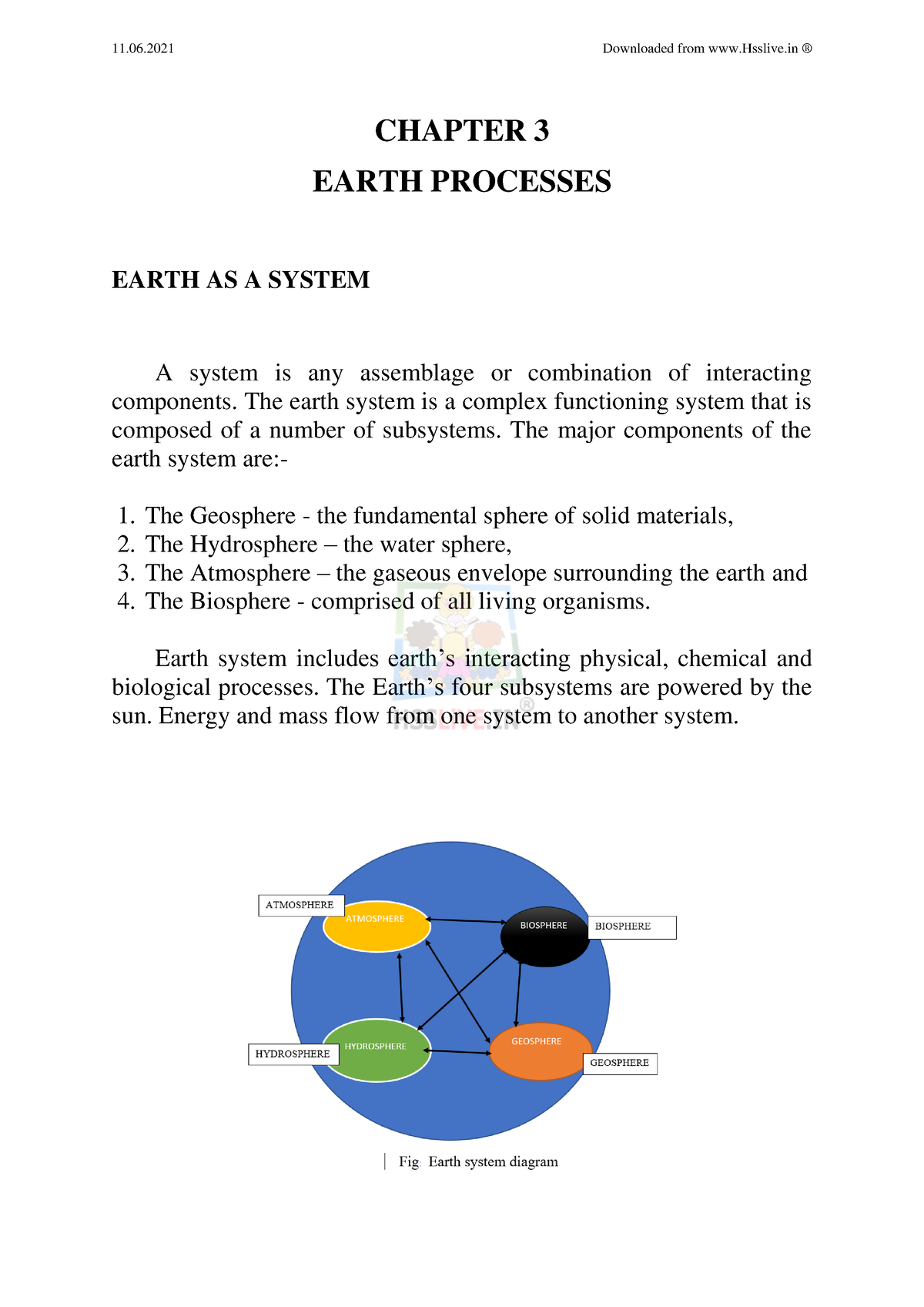 Hsslive Xi Geology Chapter 3 Dhanya - CHAPTER 3 EARTH PROCESSES EARTH ...