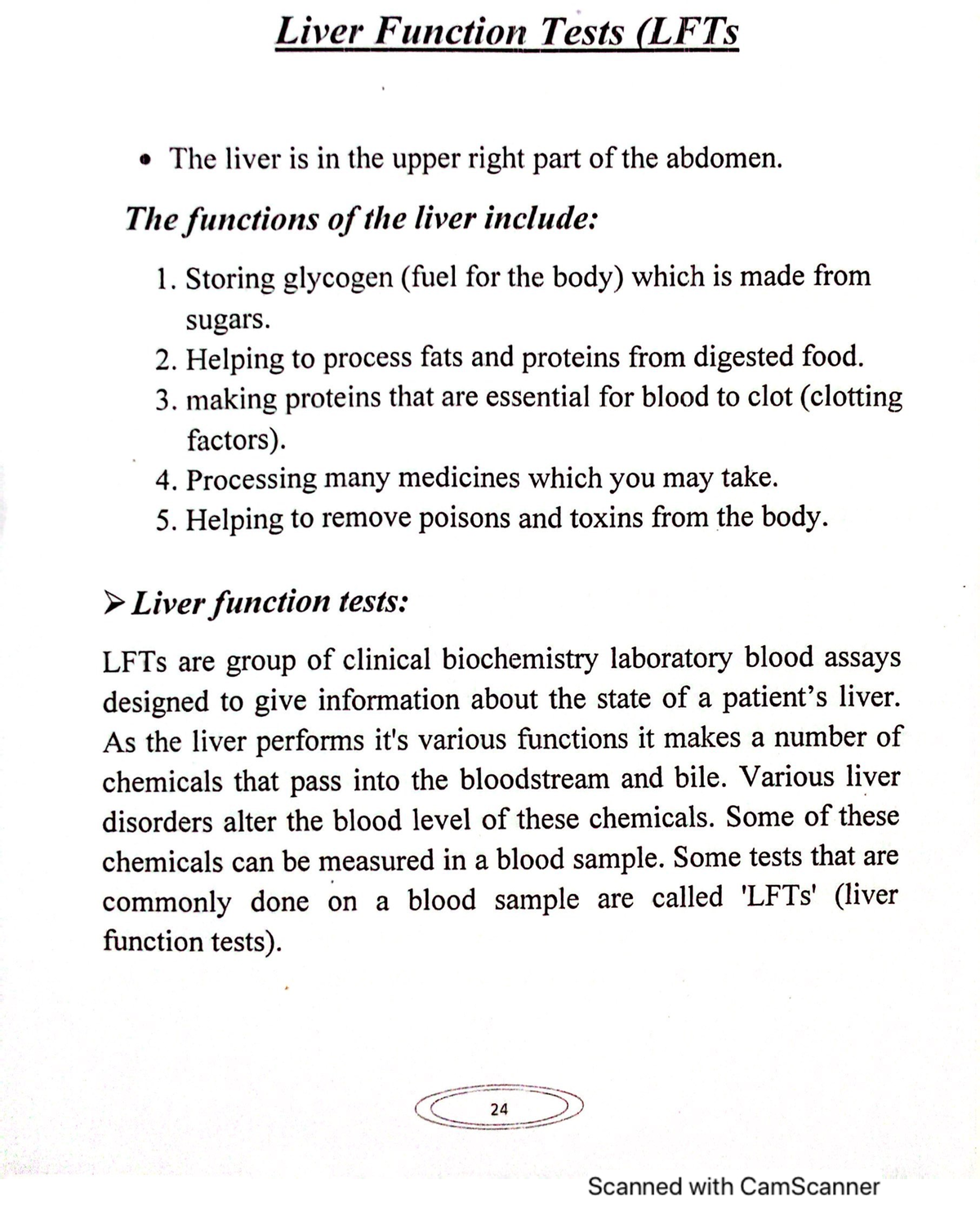 write an essay on liver function test