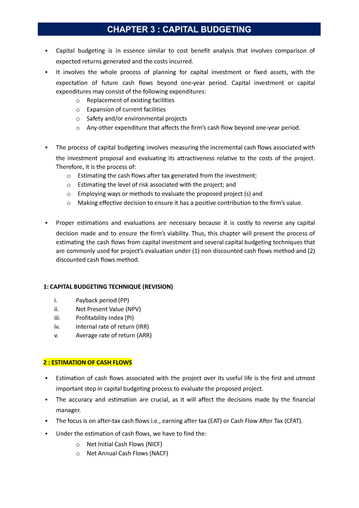 Chapter 3 - Capital Budgeting - Introduction to Corporate Finance ...