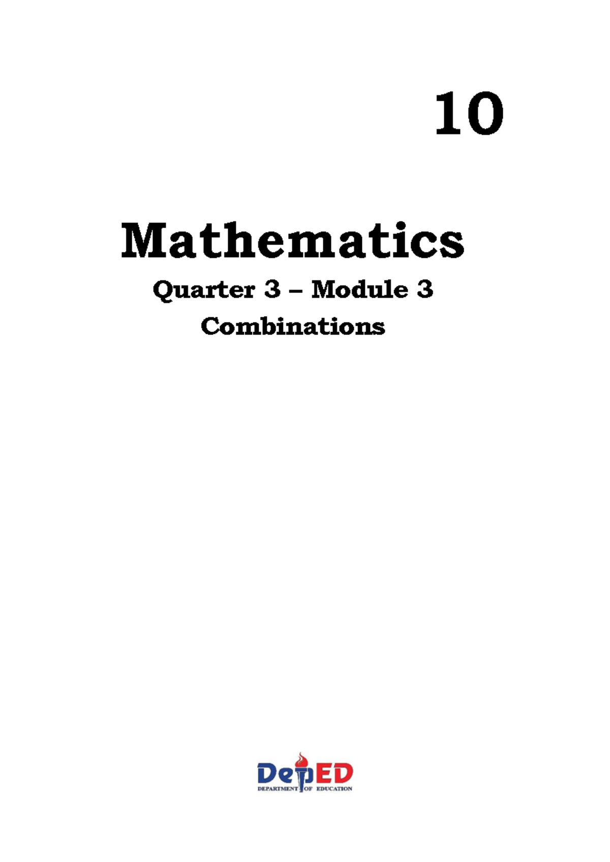 3 Q3 Math - Module 3 for Quarter 3 Mathematics 10 - 10 Mathematics ...