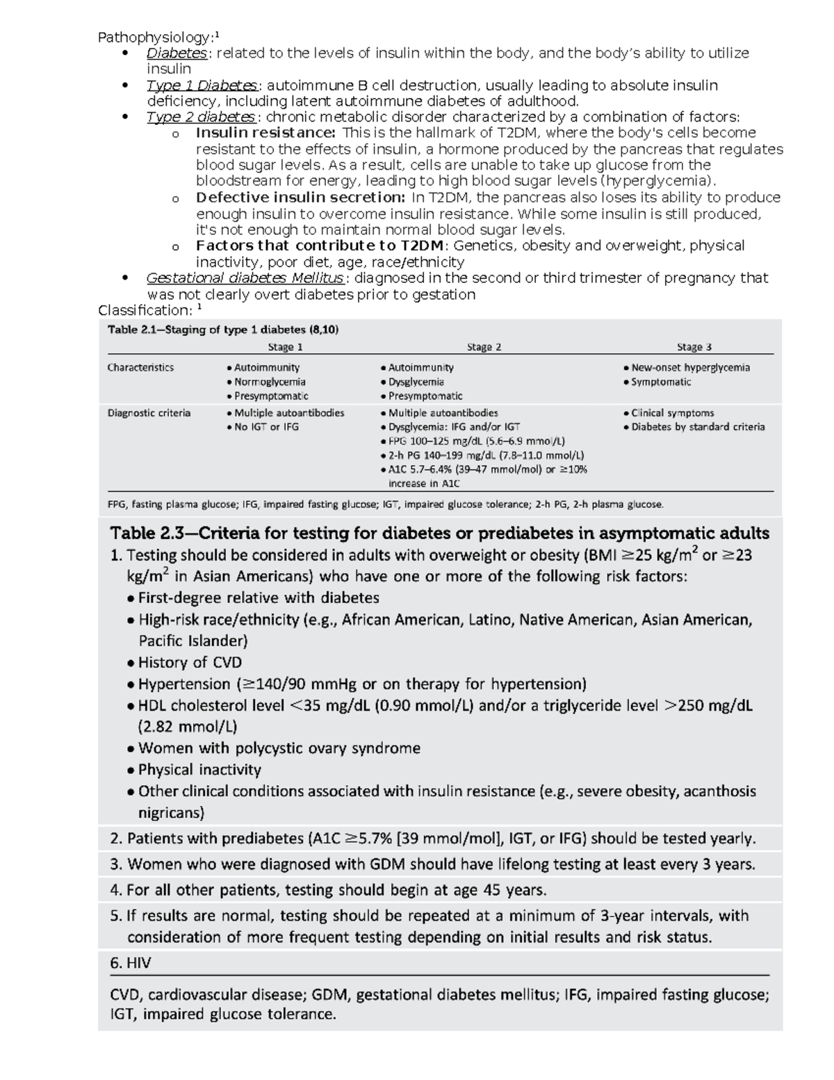 Topic Discussion- ADA guidelines - Pathophysiology: 1 Diabetes: related ...