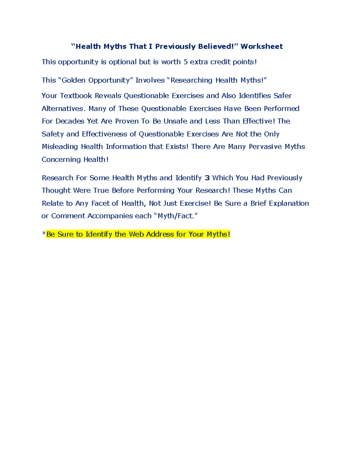 Health Myths That I Previously Believed - Many of These Questionable ...
