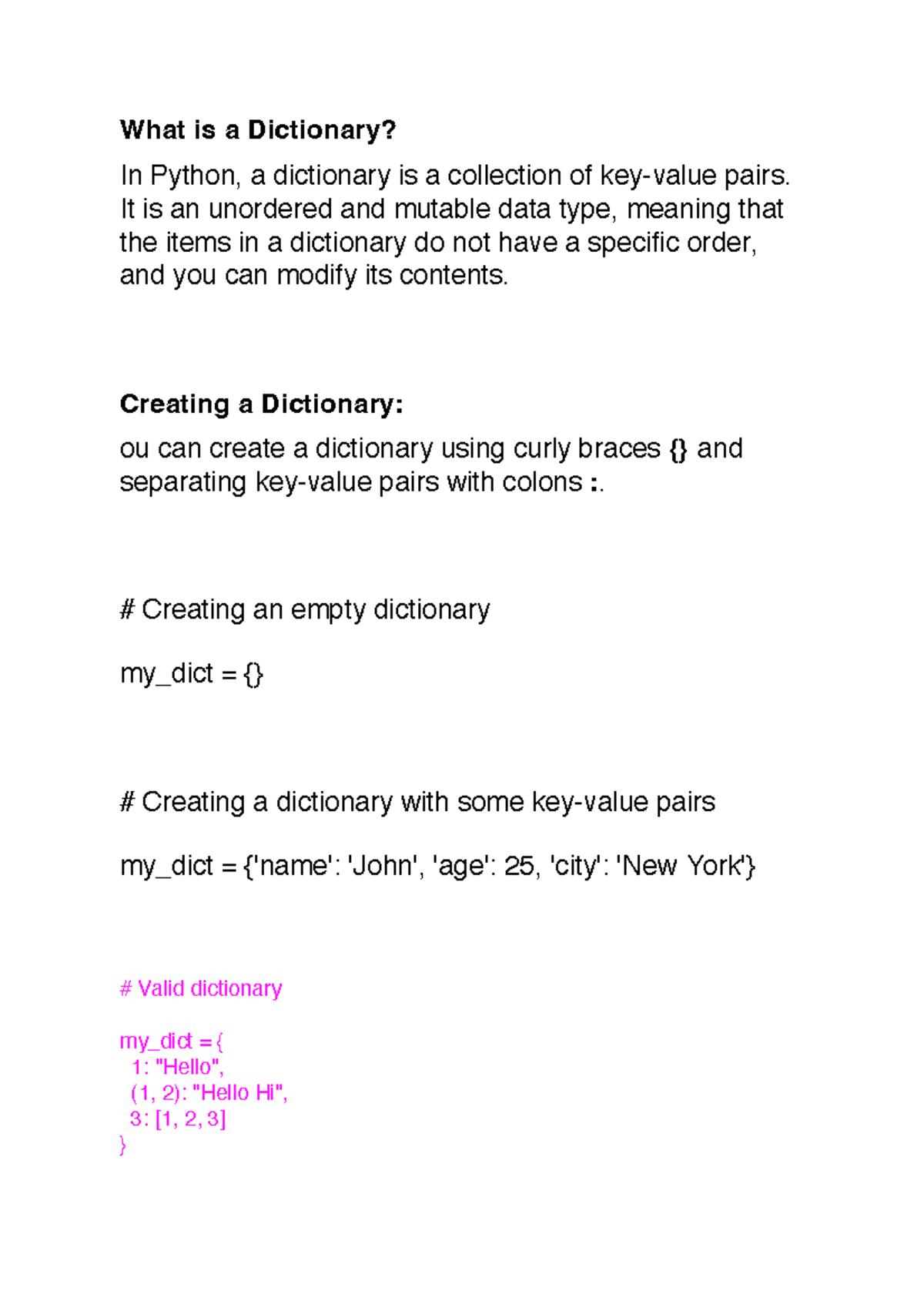 Dic.mm.yy.aeiou - What is a Dictionary? In Python, a dictionary is a ...