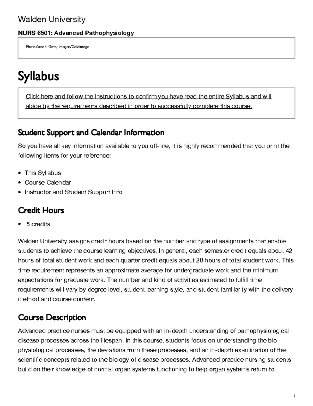 NURS 6501 Syllabus.pdf - Walden University NURS 6501: Advanced ...