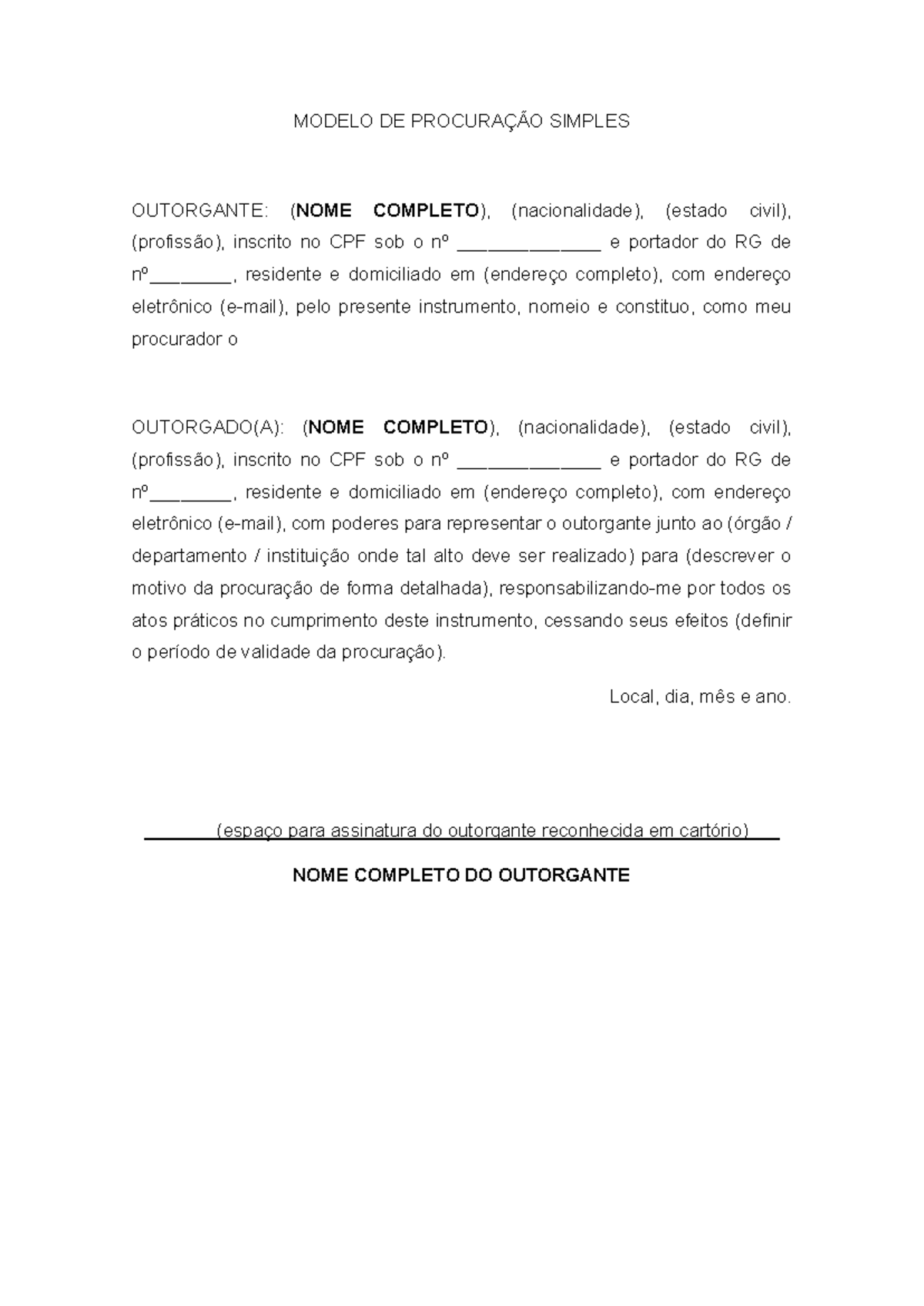 Modelo De Procuracao Publica Para Compra De Imovel Images And Photos ...