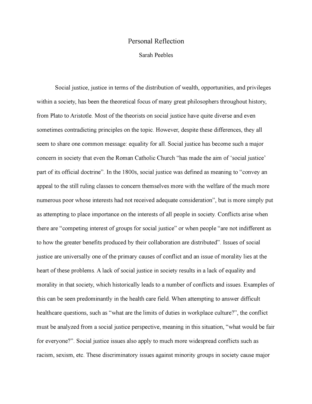 synthesis essay on social justice