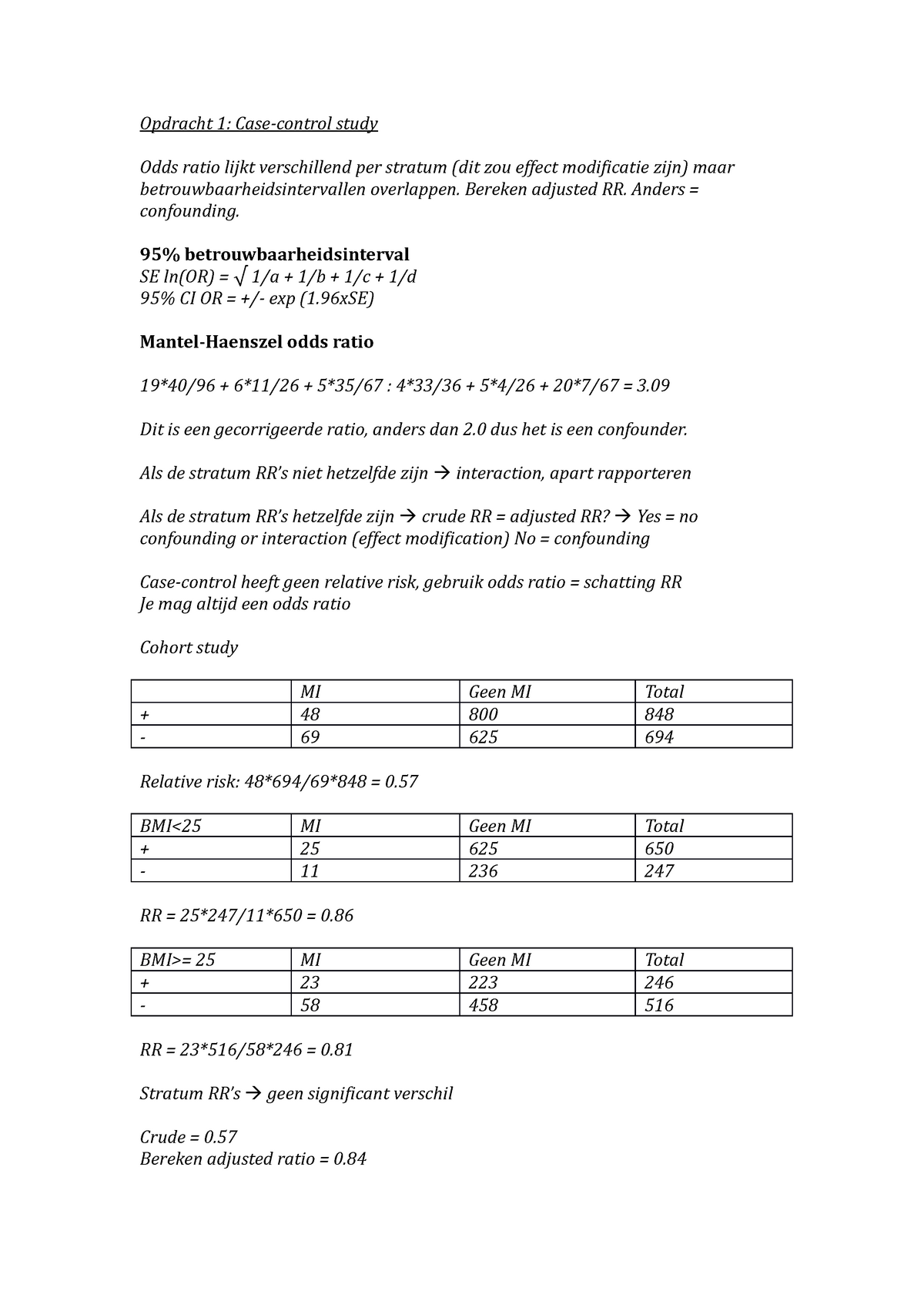 Werkgroep Uitwerkingen Farmacoepidemiologie Werkgroep 1 Opdracht 1 En 2 Studeersnel