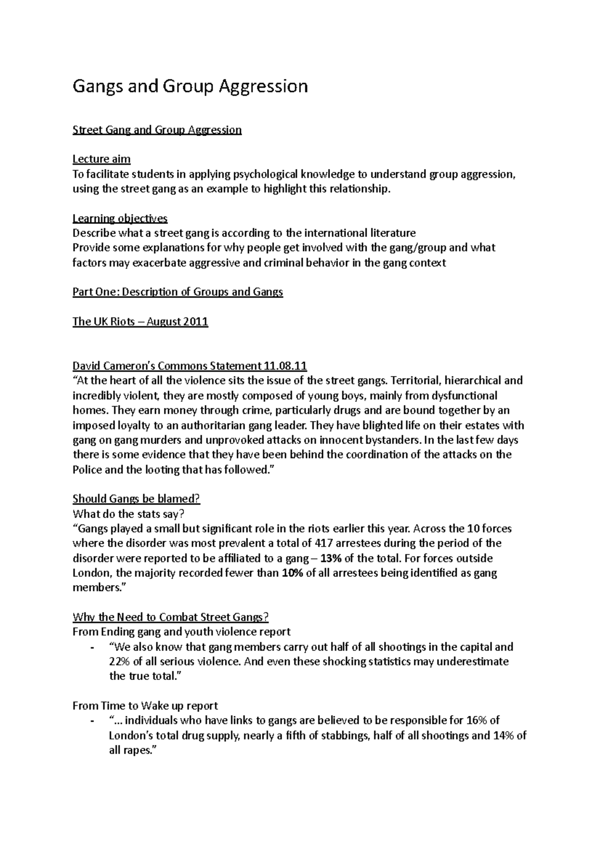 5.Gangs and Group Aggression - Gangs and Group Aggression Street Gang ...