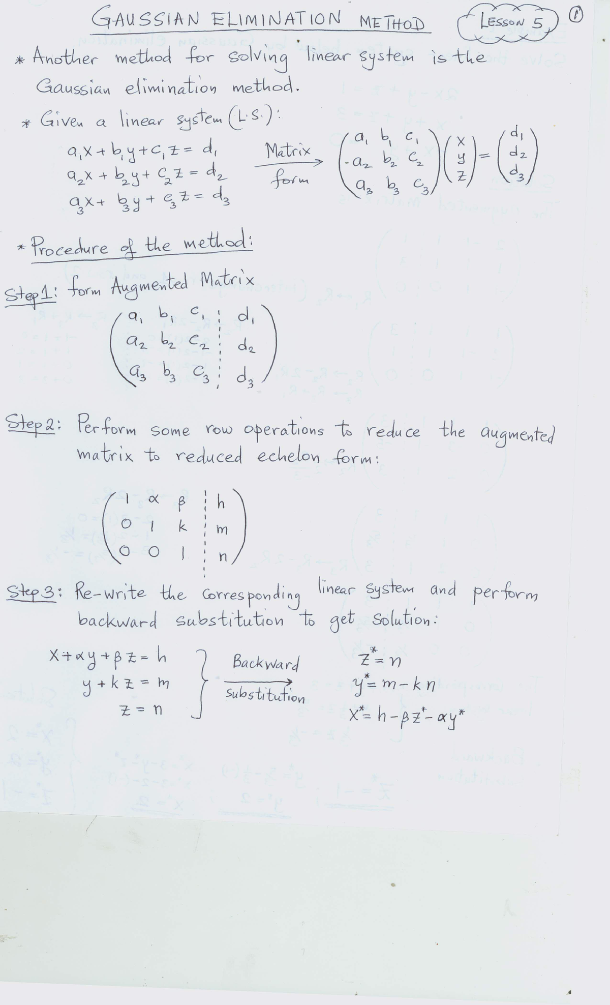 Lesson 5 Gaussian Elimination Method - Engineering Mathematics - Studocu