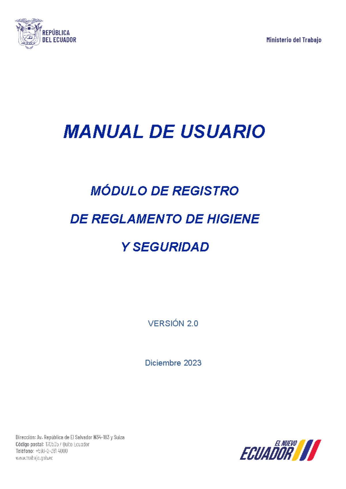 Manual DE Aprobaci N DE Reglamento DE Higiene Y Seguridad - MANUAL DE ...