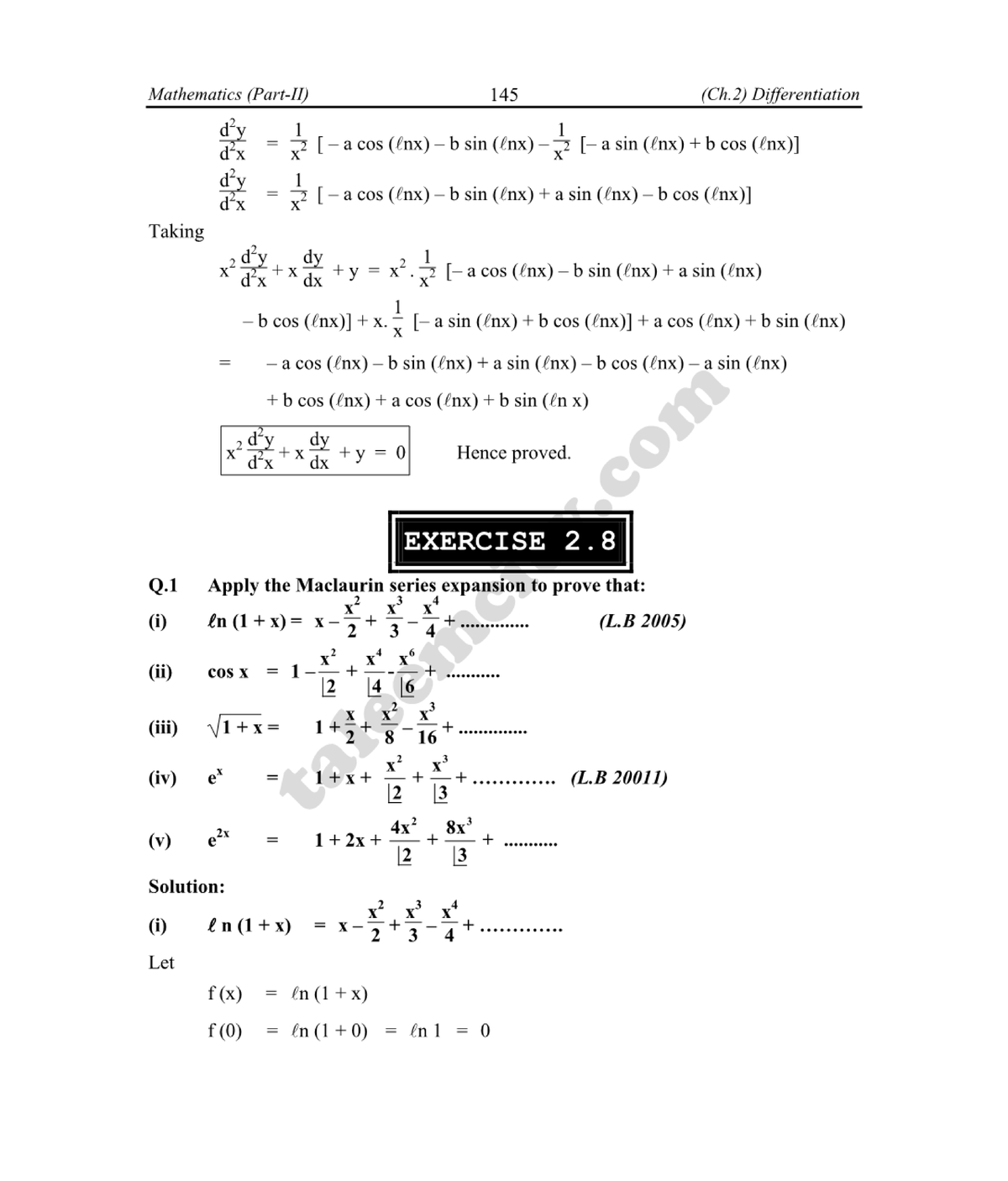 12 Math CH-2 Exercise 2.8 Notes By (taleemcity - Computer Science - Studocu
