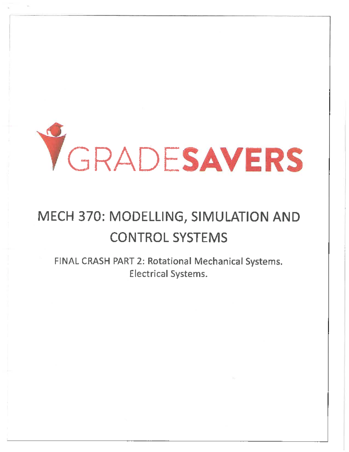 MECH 370 Final Crash Part 2 Solutions 2 - MECH 370 - Studocu