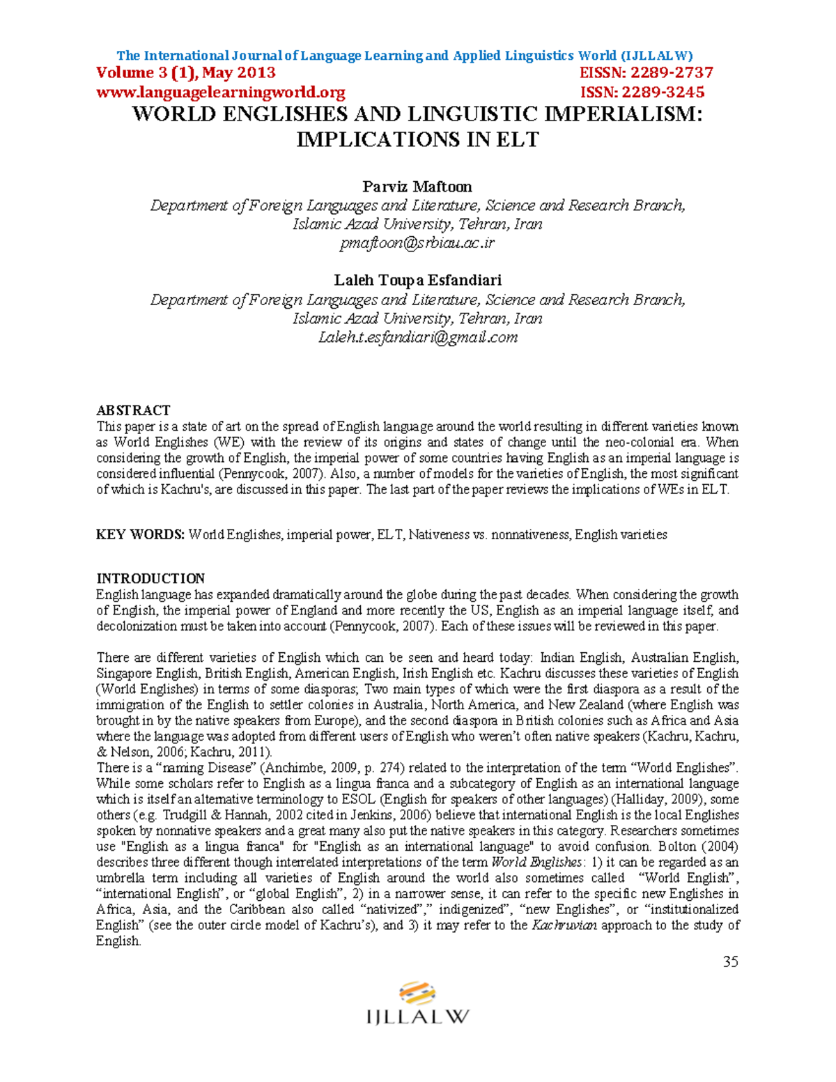 Touba - The International Journal of Language Learning and Applied ...