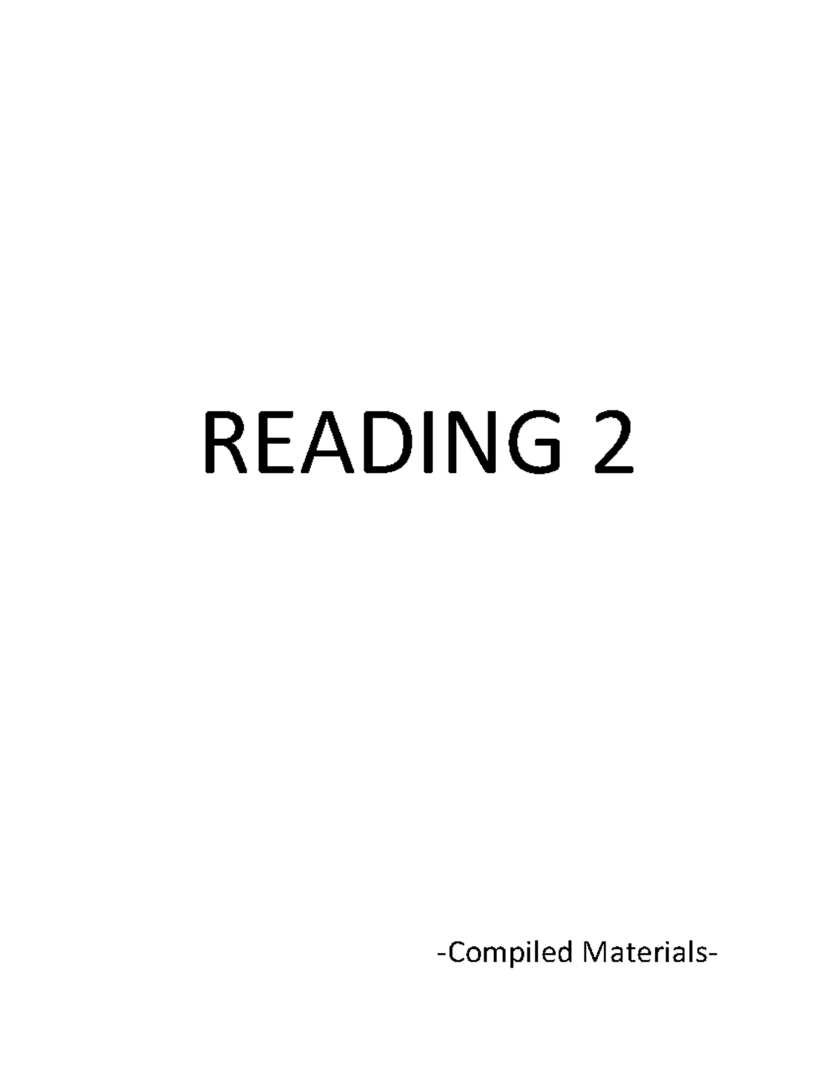 Reading 2-complied Materials For Students - Tiếng Anh B2 - READING 2 ...