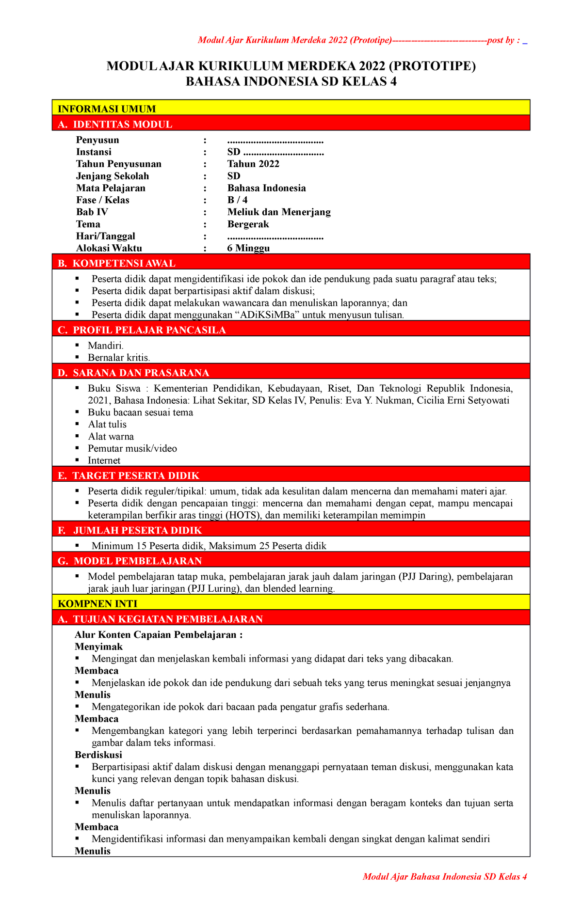 4. Modul Ajar B.Indo BAB 4 Kelas 4 (mediaeducations - MODUL AJAR ...