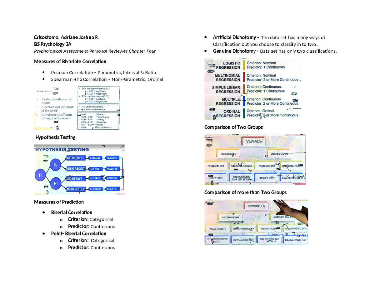 Psychological Assessment Chapter 4 - Crisostomo, Adriane Joshua R. BS ...