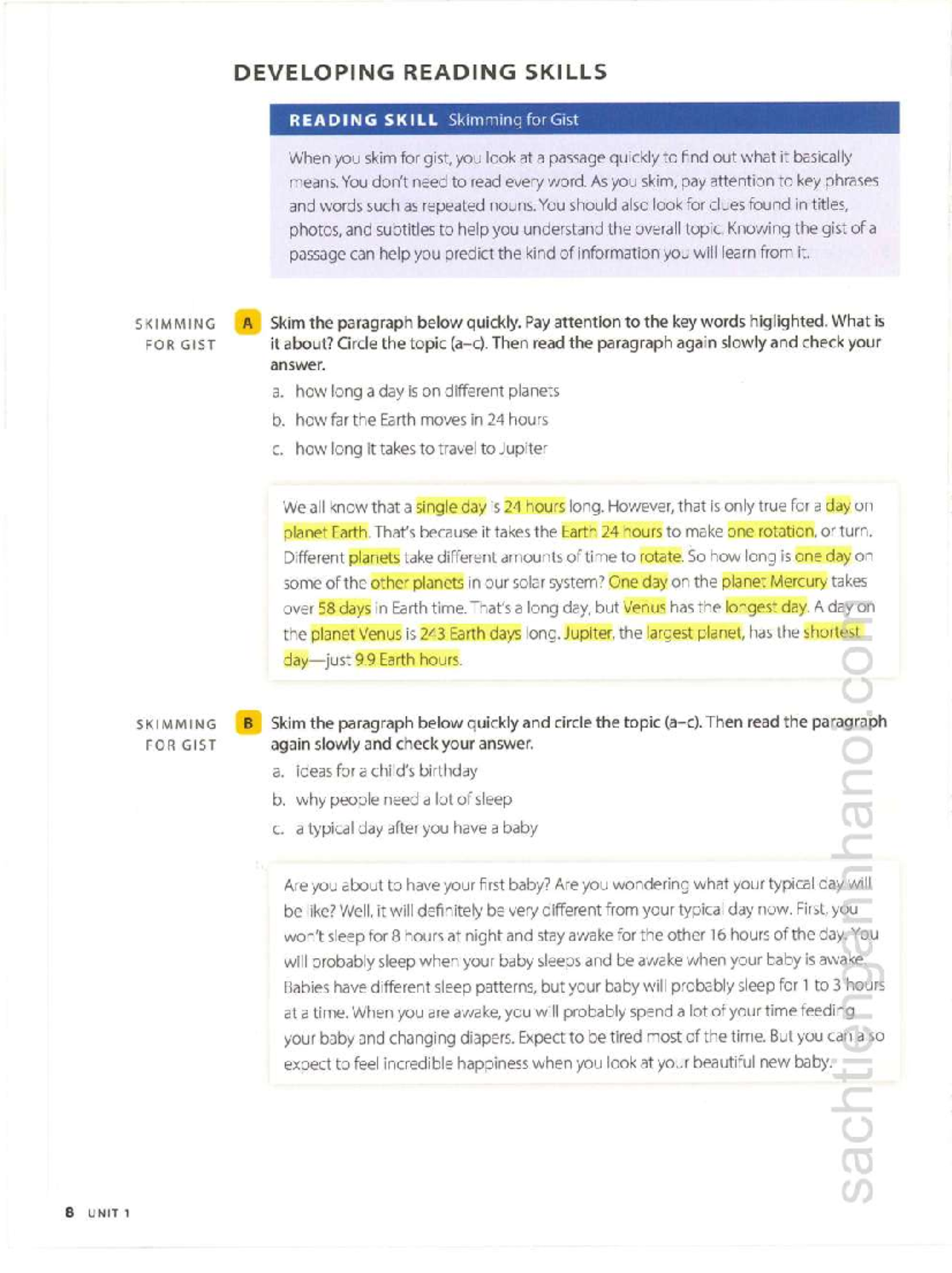 Skimming for gist Bzjsjs Tiếng anh cơ bản Studocu