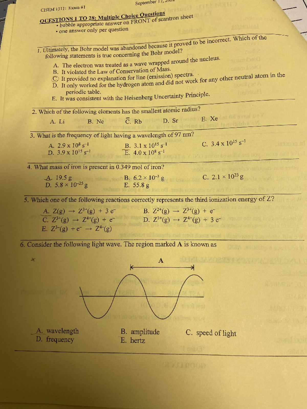 IMG 0691 GEN CHEM 1 Past questions - CHEM 1311 - Studocu