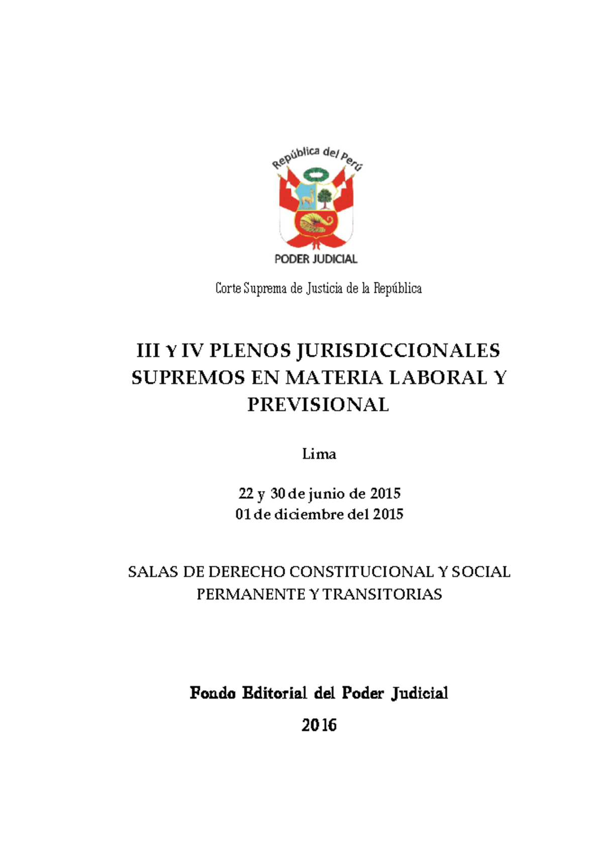 III y IV pleno laboral y previsional - Corte Suprema de Justicia de la ...