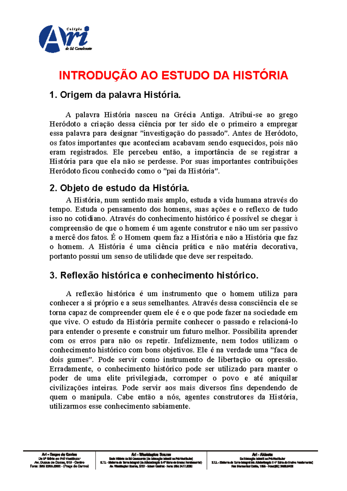 Separação Da Palavra História - NAZAEDU