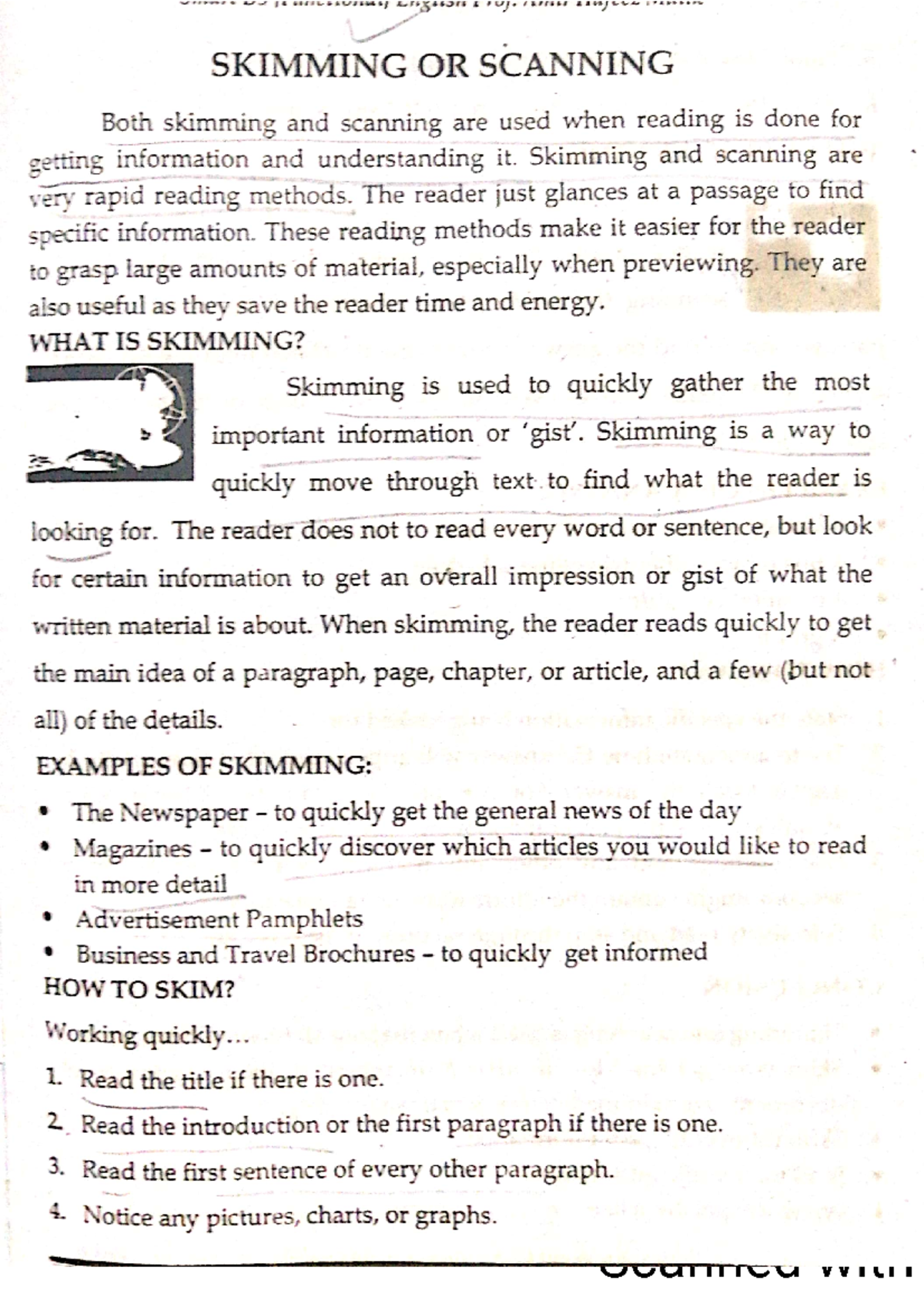 Skimming and scanning These are very important notes of zoology