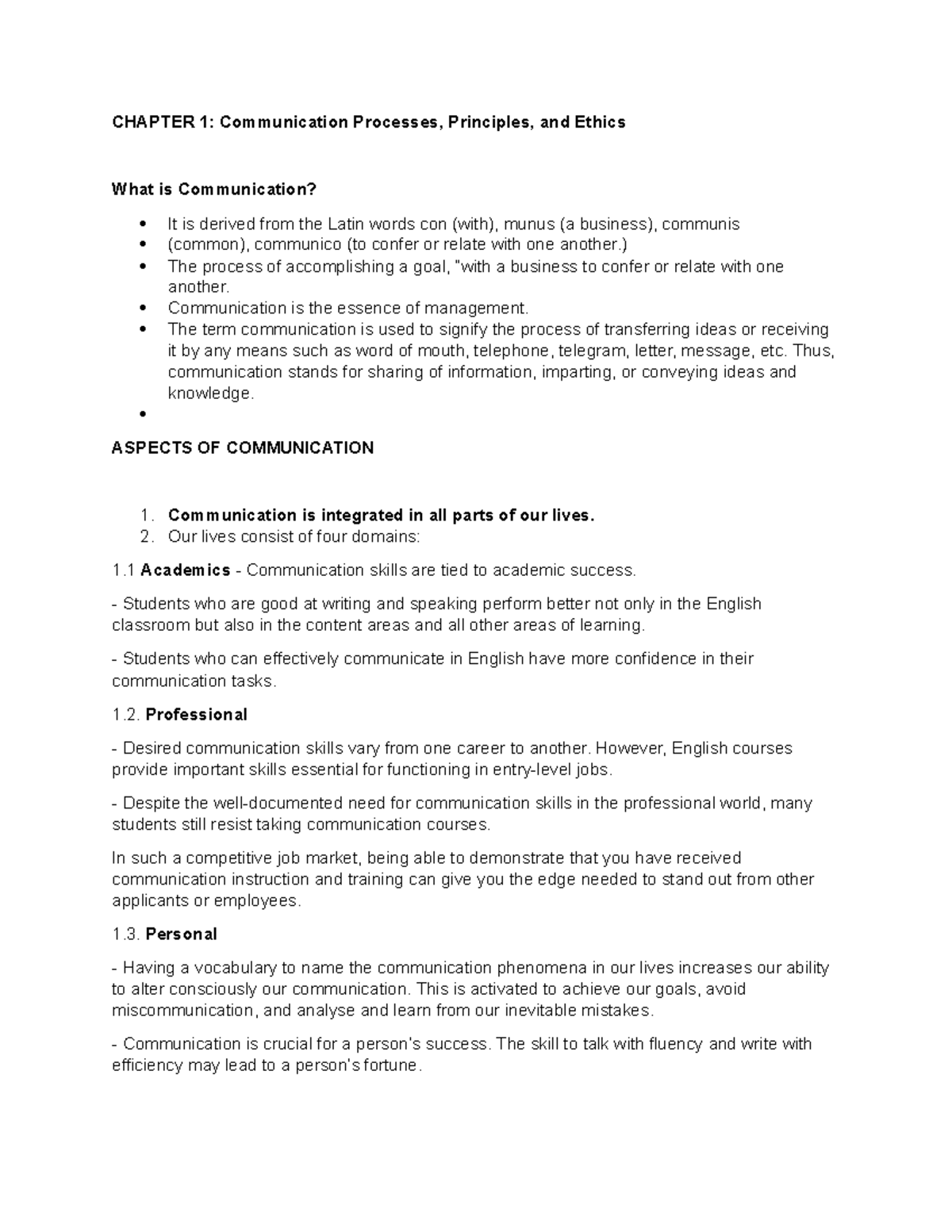 ENG3A Midterm Reviewer CHAPTER 1 Communication Processes