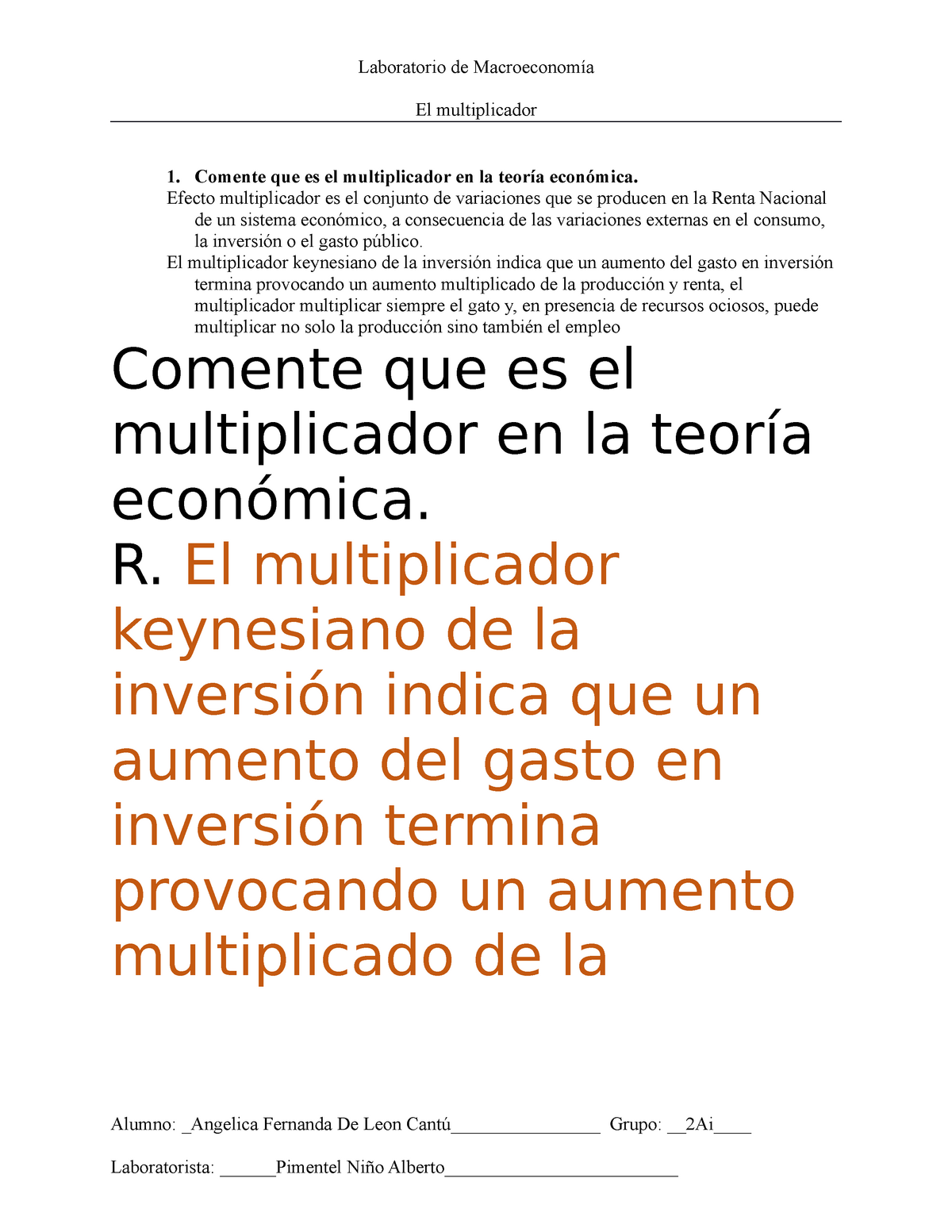 4 Ejercicio macroeconomia El multiplicador numero 4 ejercicio - Laboratorio  de Macroeconomía El - Studocu