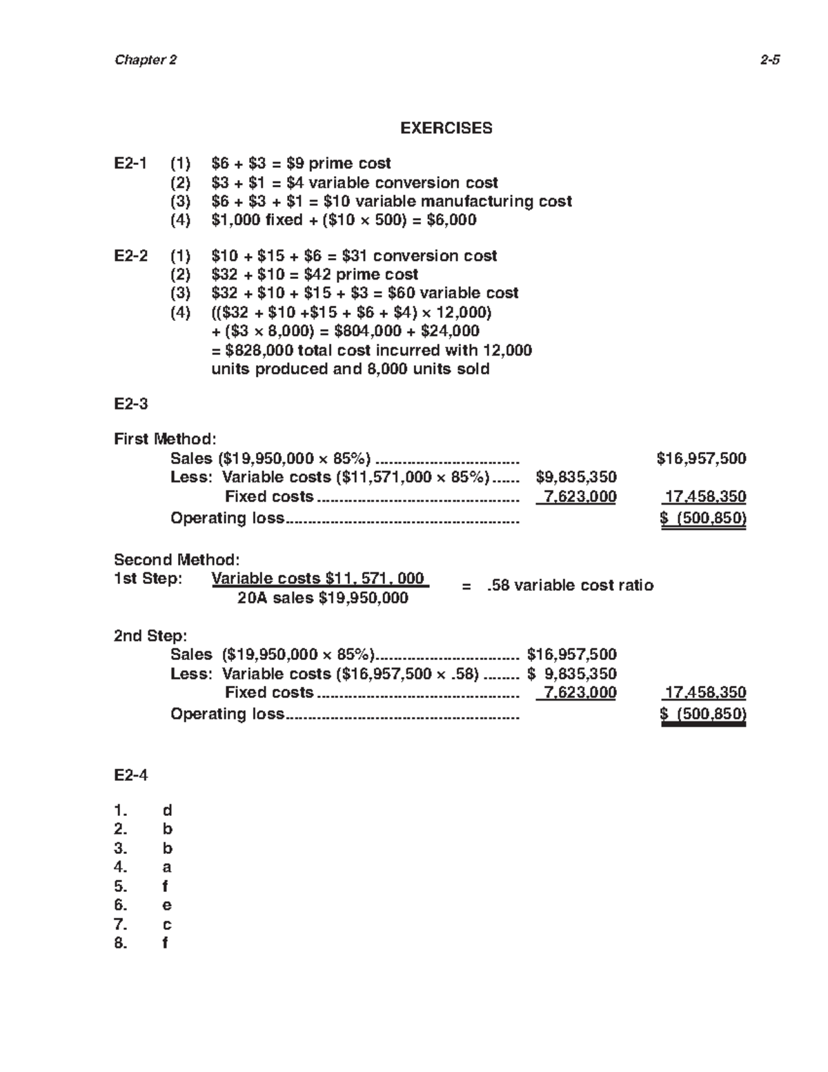 Solution manual Cost Accounting 14th Carter18 EXERCISES E21 (1) 6