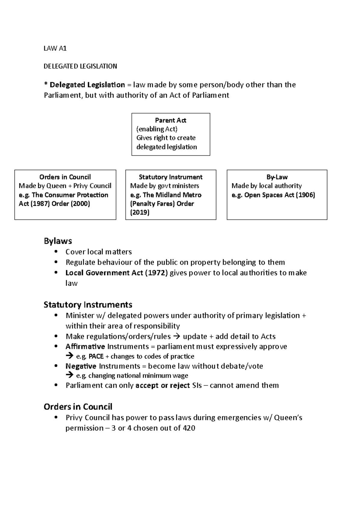 Delegated Legislation - PACE + changes to codes of practice Negative ...