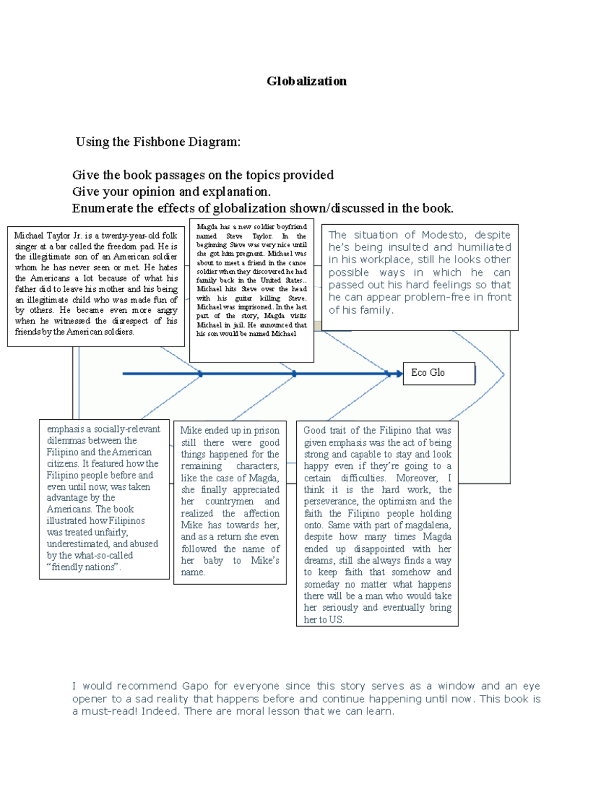 Globalization research - Globalization Using the Fishbone Diagram: Give ...