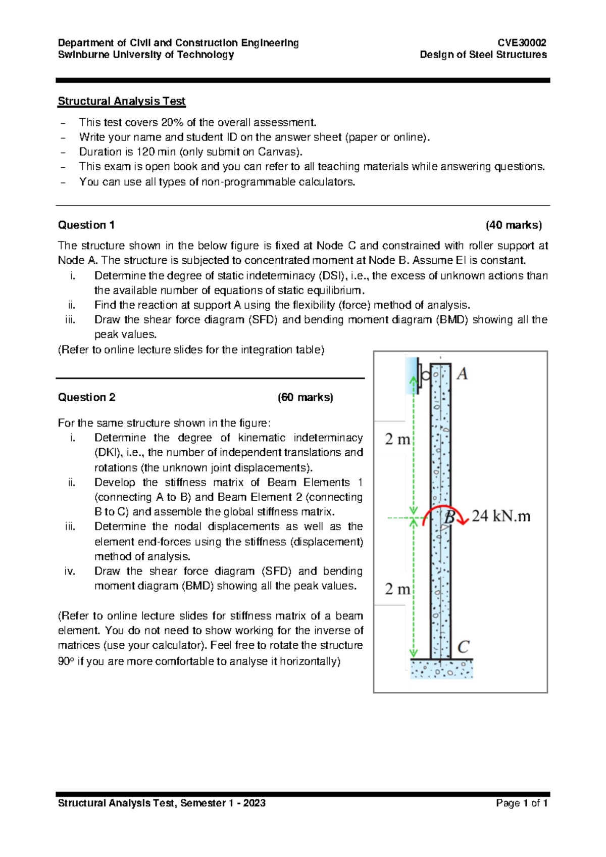 E5 Exam Paper March 2023-1 - Department of Civil and Construction ...