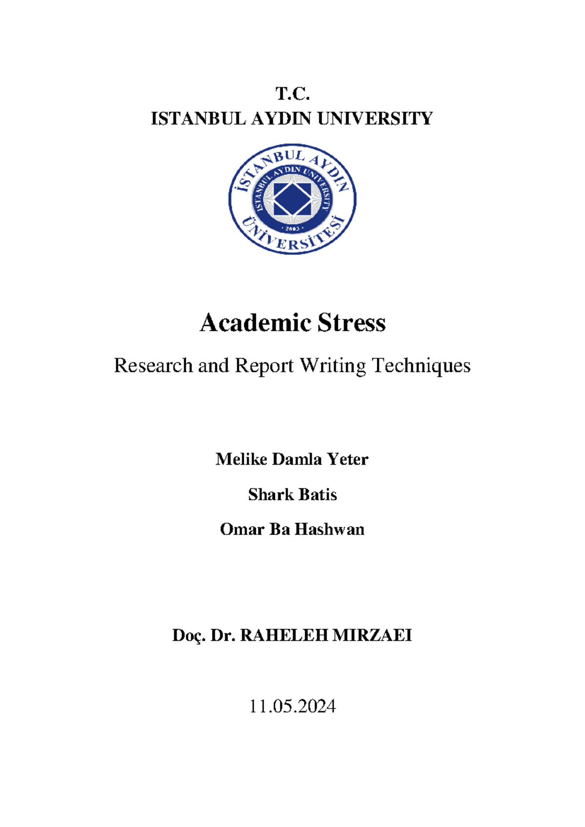 istanbul aydin university thesis writing guide