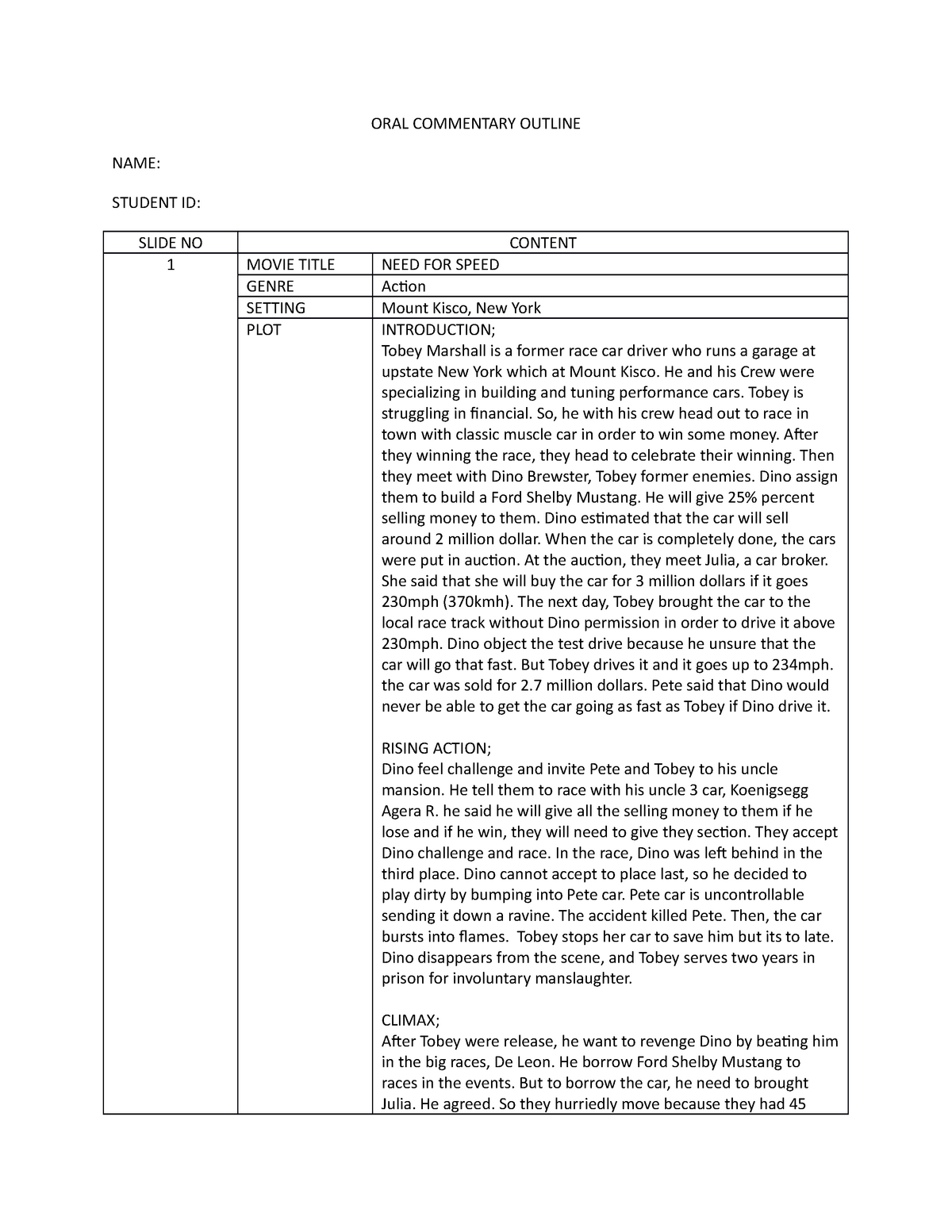 Oral Commentary Outline Material Strength Ec110 Uitm Studocu