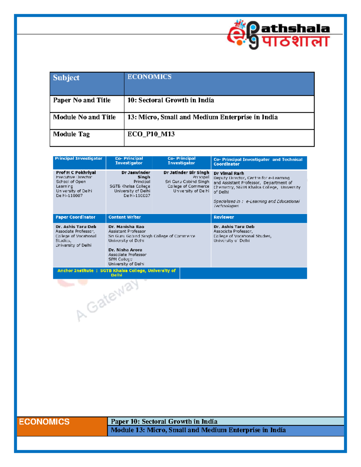 Small scale industries - ECONOMICS Paper 10: Sectoral Growth in India ...
