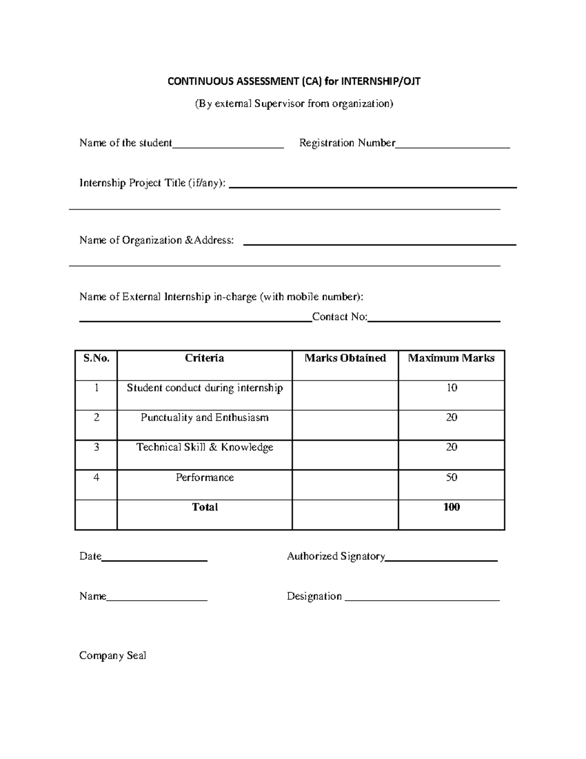136898838 s Offline 16840 all viva format - CONTINUOUS ASSESSMENT (CA ...