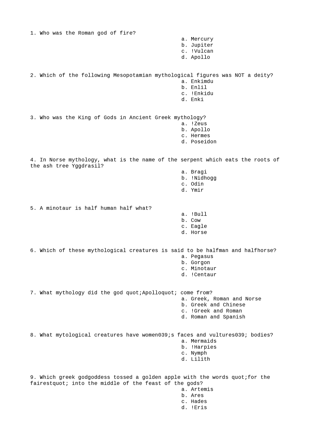 ANT121 Lesson Plan 5 - lol - Who was the Roman god of fire? a. Mercury ...