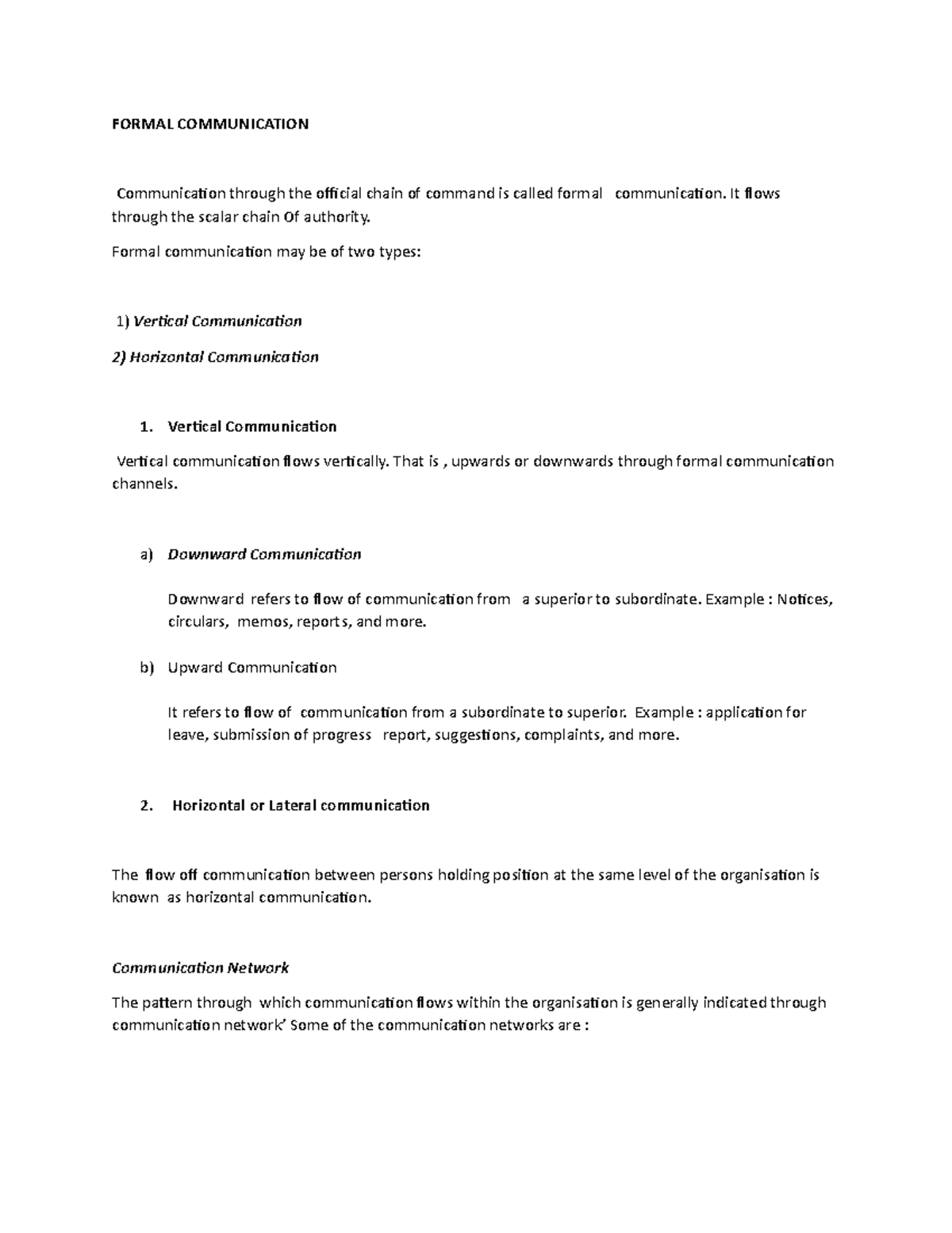 Formal communication - Business studies - FORMAL COMMUNICATION through ...