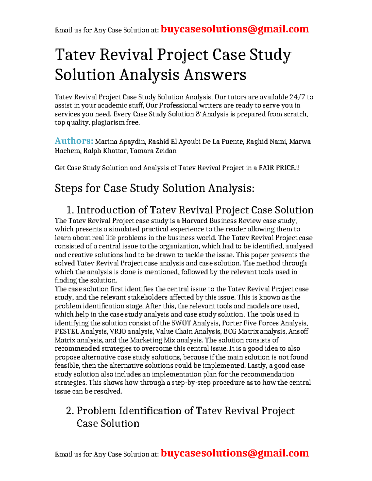 Case Solution Tatev Revival Project - Tatev Revival Project Case Study ...